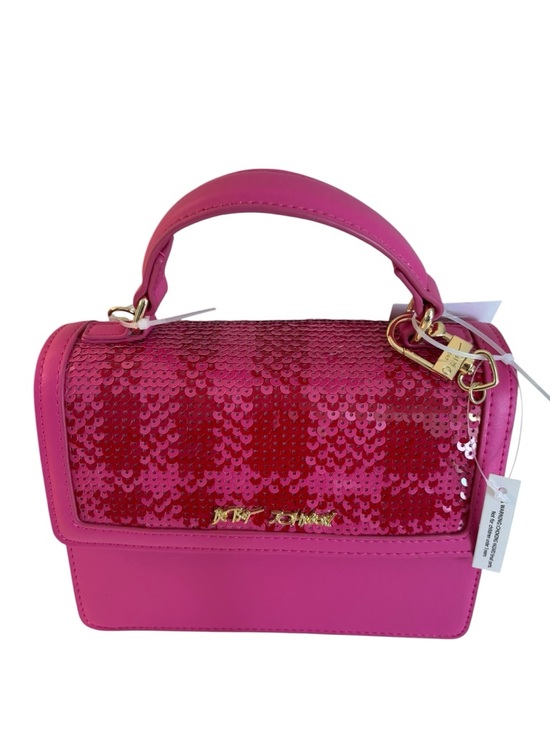 Betsey Johnson Handbags - Betsey Johnson Pink Sequin Top-Handle Satchel Crossbody Bag